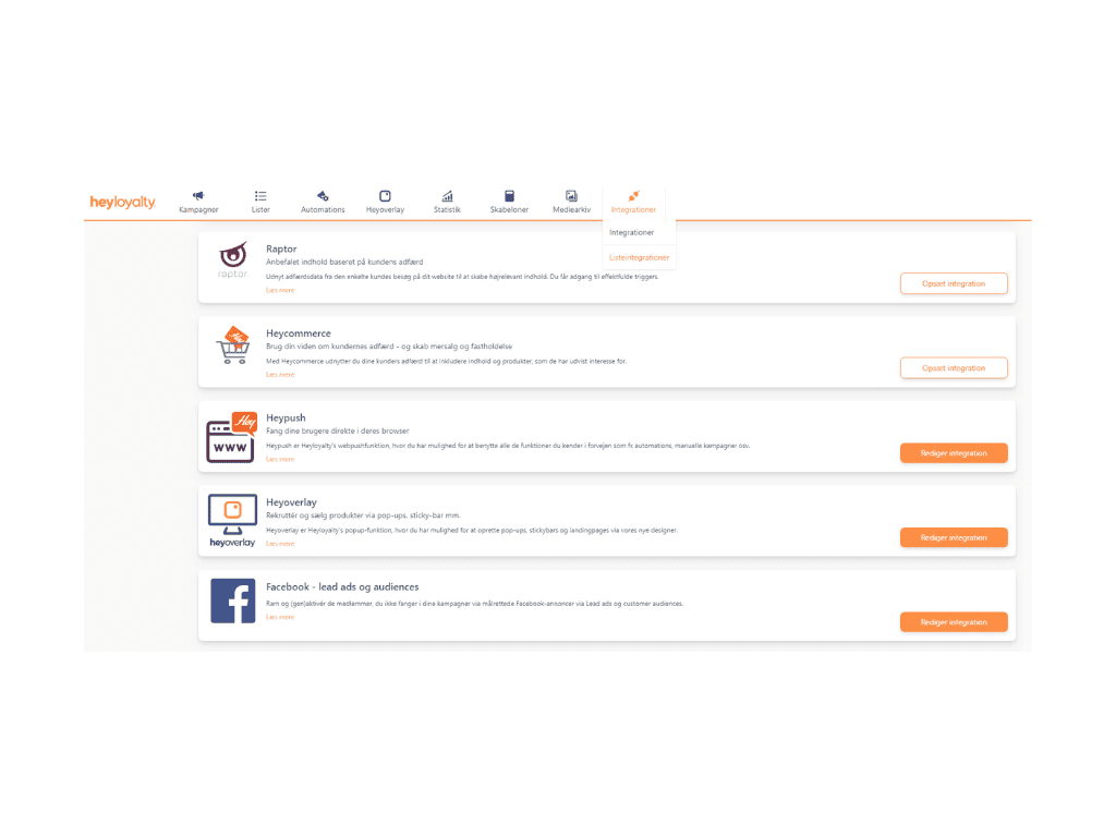 Opsæt Tracking integration