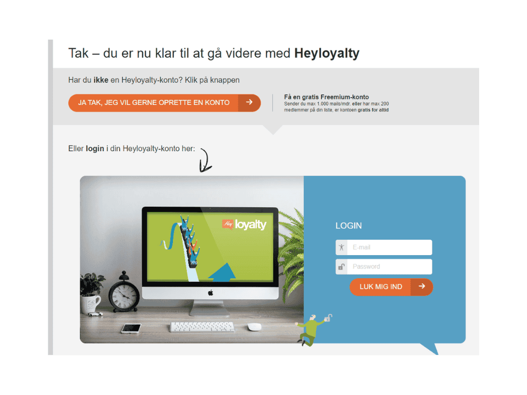 Opret eller login på Heyloyalty konto