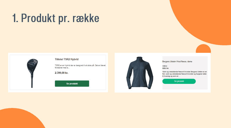 1 produkt pr. række