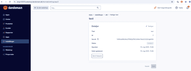 Hent data fra webshoppen