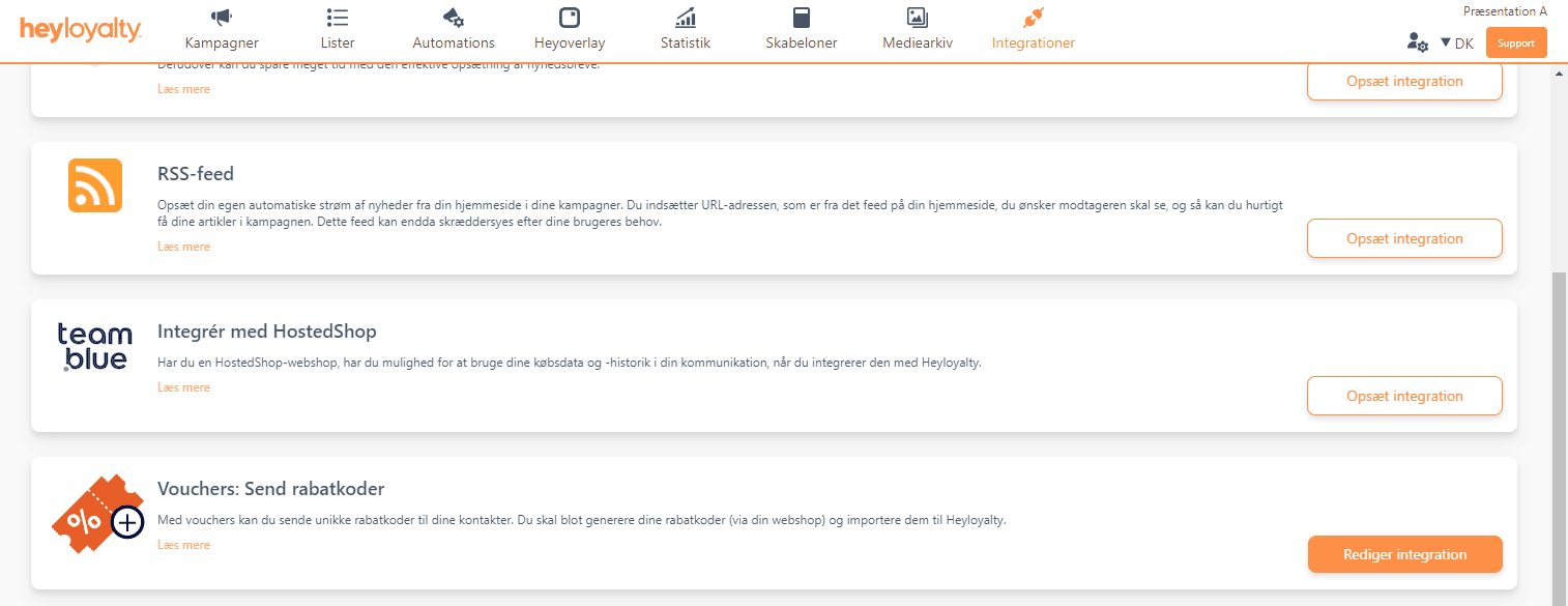 Opsæt integration til vouchermodulet