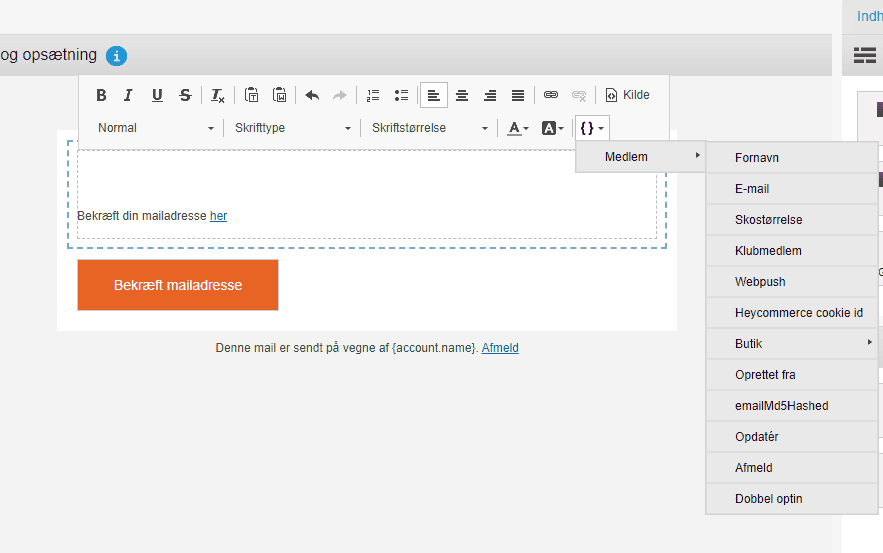 Indsæt link i nyhedsbrev