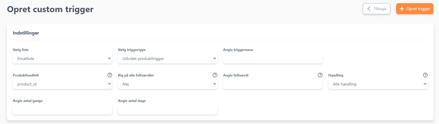 Udvidet produkttrigger 