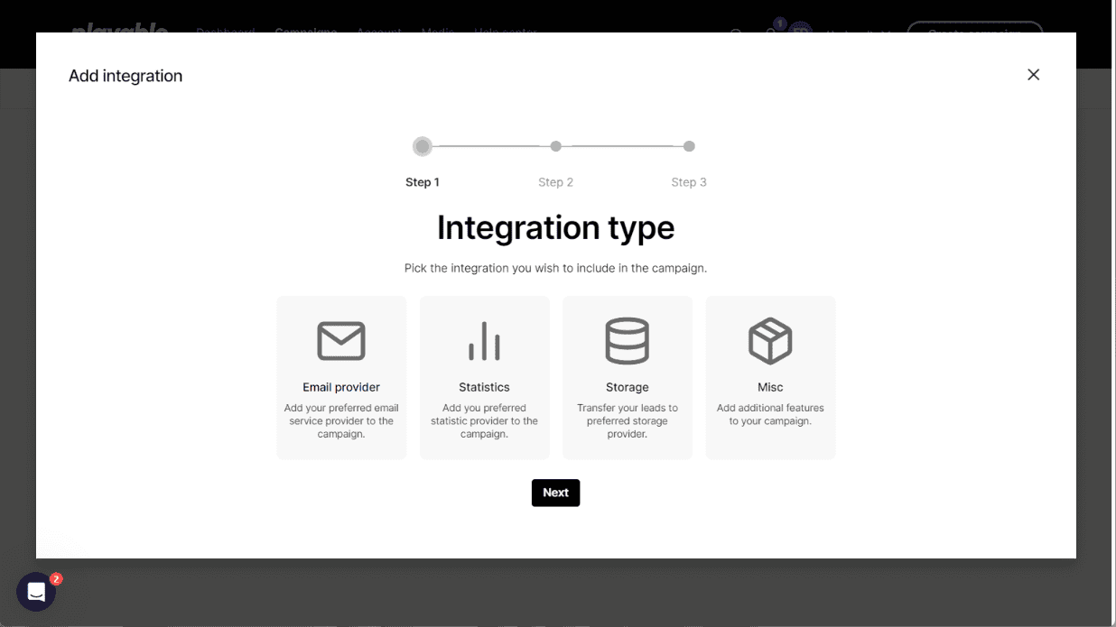 Vælg email provider